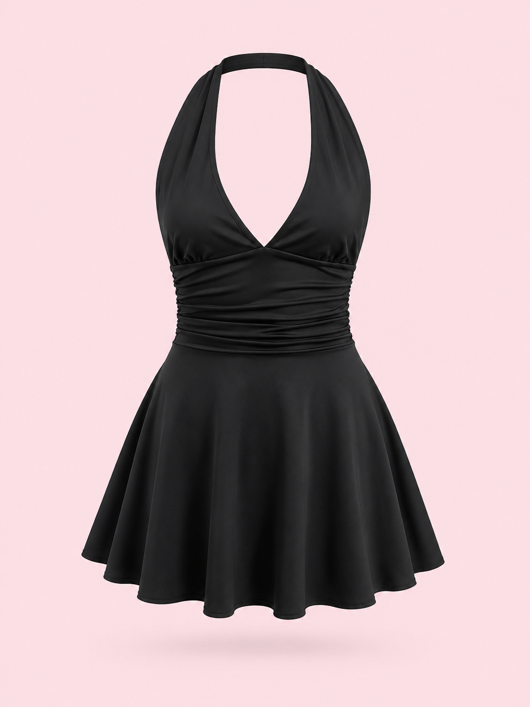 Robe Courte Dos-Nu Col Halter – Effet Drapé Sensuel
