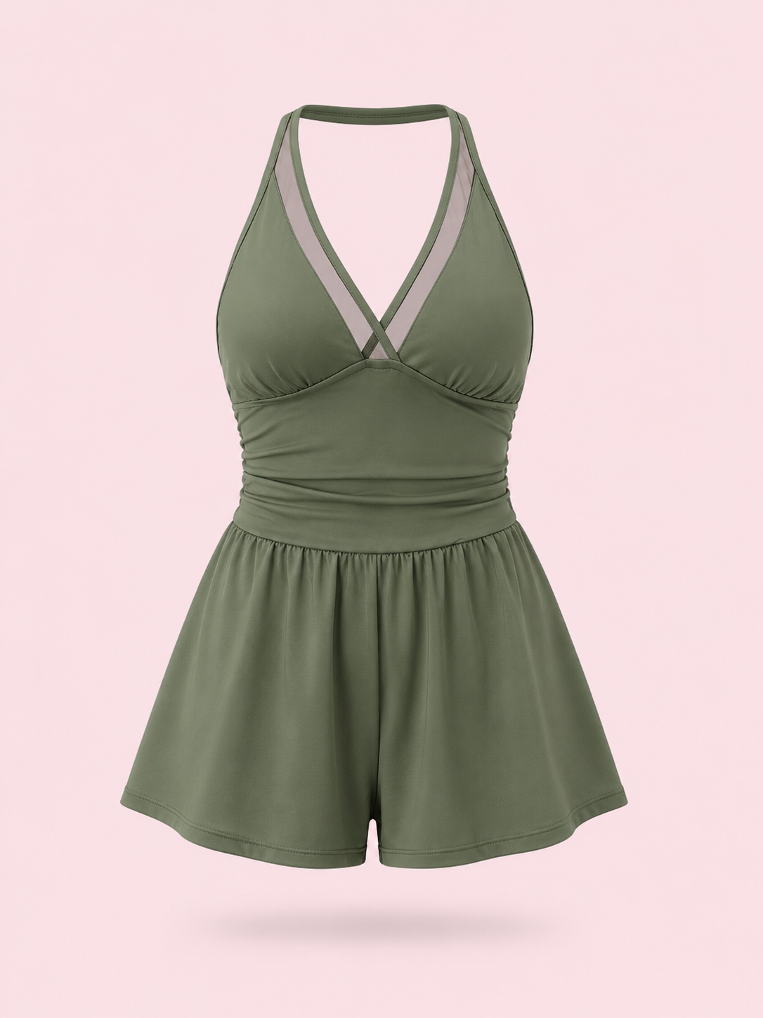 Maillot Combishort Col V à Poches – Effet Tenue de Plage