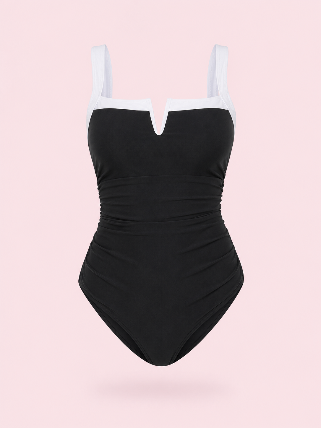 Maillot 1 Pièce Bordé Contrasté – Effet Froncé Gainant