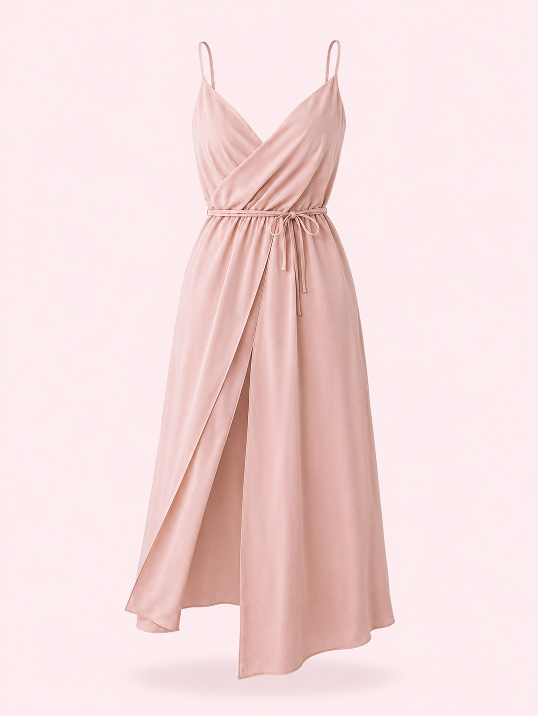Robe Longue Cache-Cœur Fendue – Fluide et Romantique